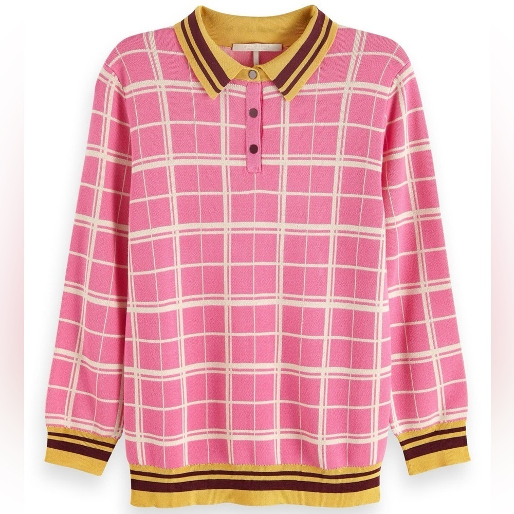 Scotch & Soda Knit Polo Long Sleeve Sweater - Size L - Picture 3 of 9